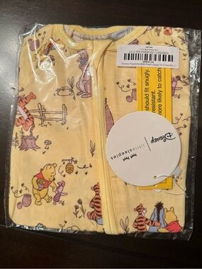 Little Sleepies Yellow Winnie the Pooh Print Zippy One-Piece